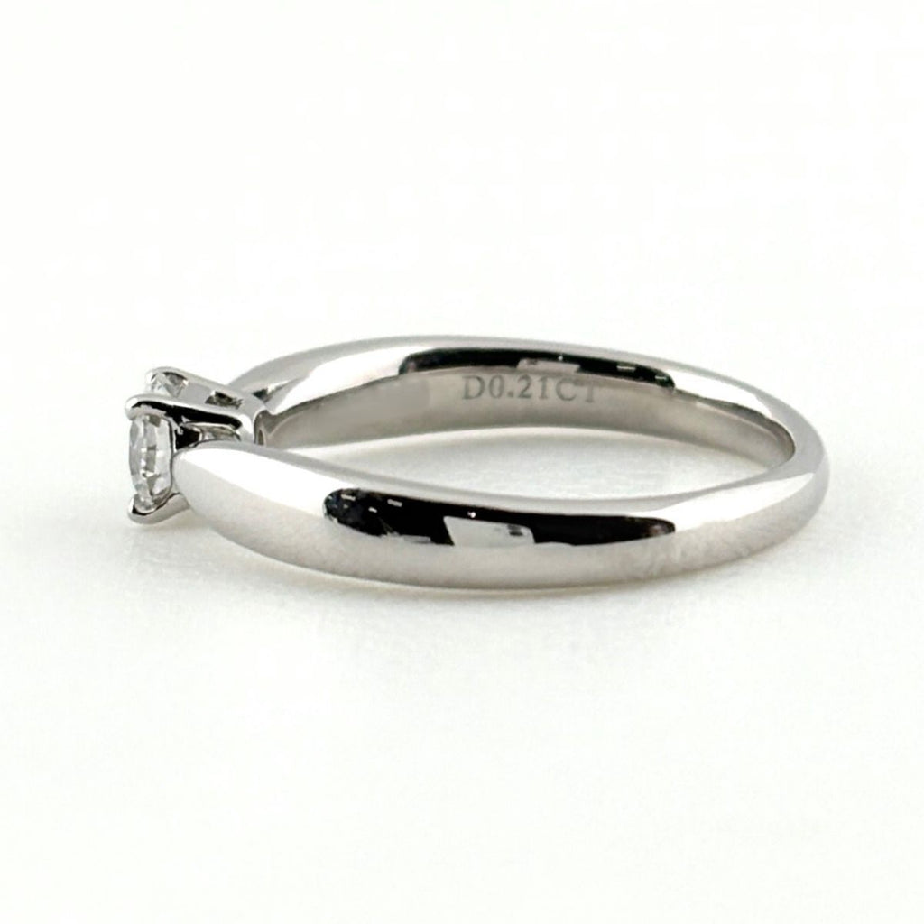 Tiffany & Co Harmony Diamond Ring Platinum Solitaire Pinky — view 4