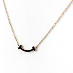 Tiffany & Co T Smile Mini Necklace PG Pink Gold Pendant
