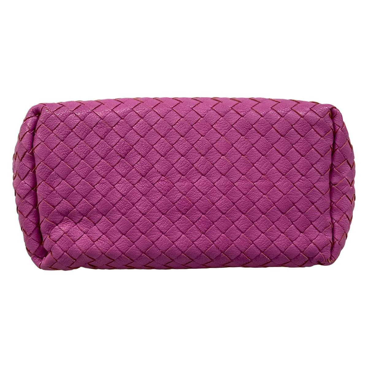 Bottega Veneta Shoulder Bag Intrecciato Purple Red White Chain Leather — view 5