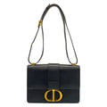 Dior Shoulder Bag 30 Montaigne Flap Black Leather