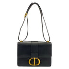 Dior Shoulder Bag 30 Montaigne Flap Black Leather