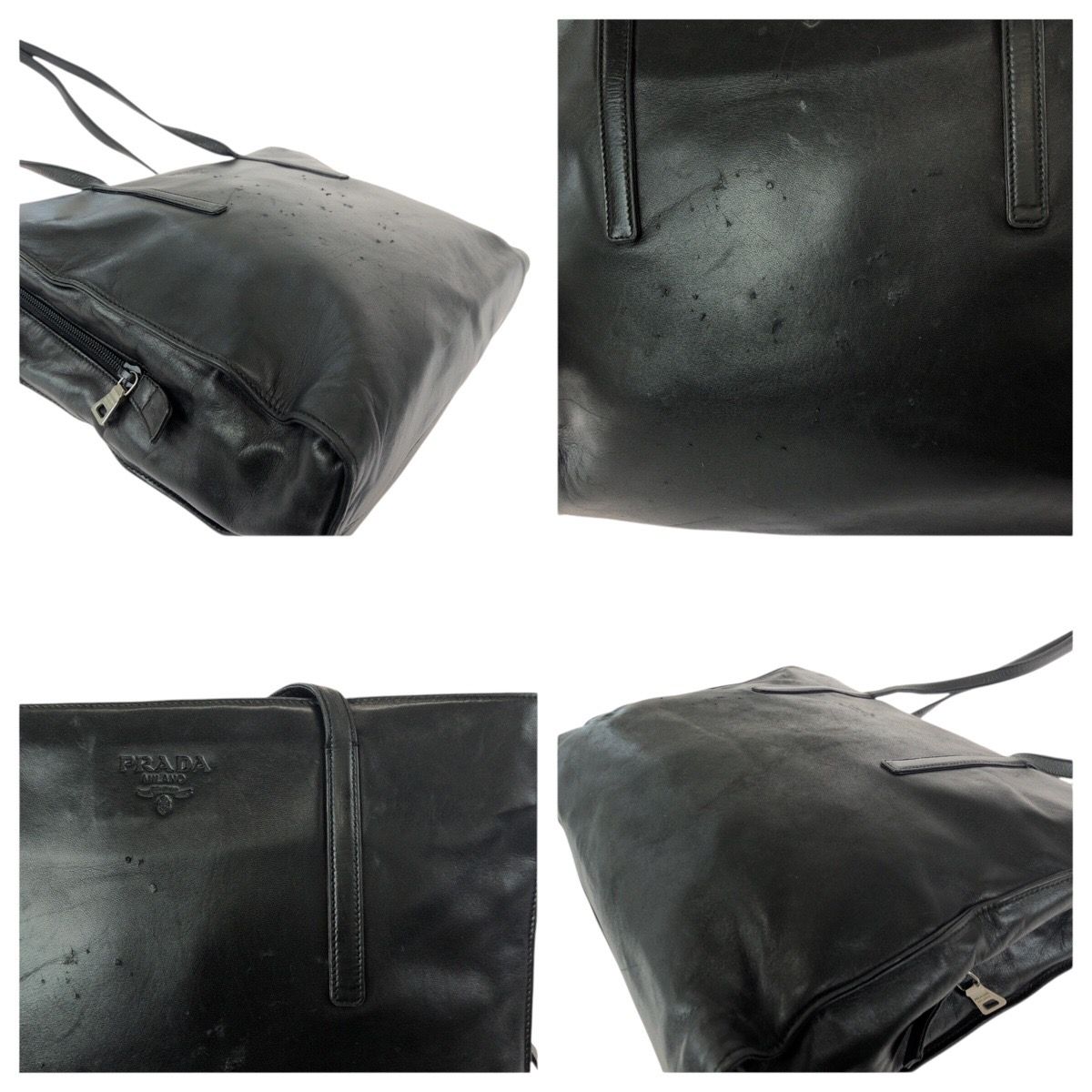 Prada Black Silver Leather Shoulder — view 5