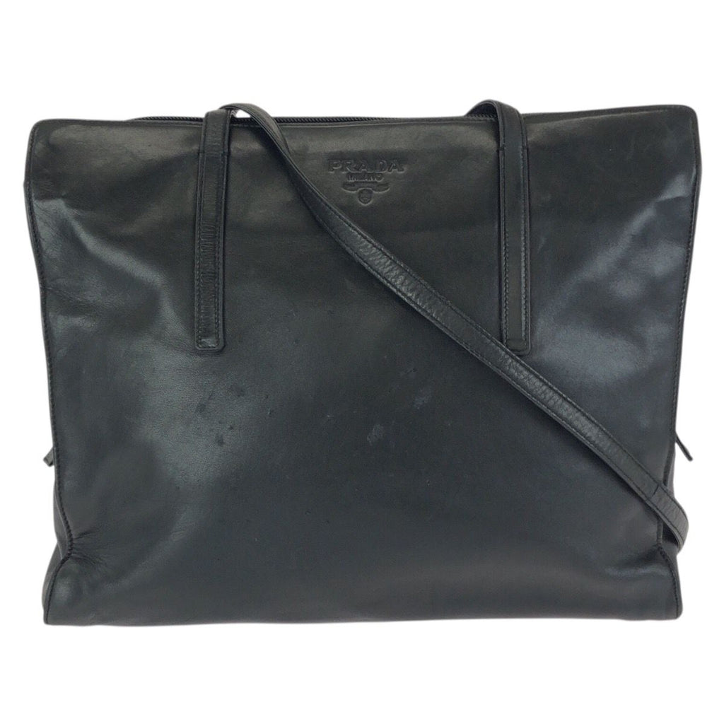 Prada Black Silver Leather Shoulder