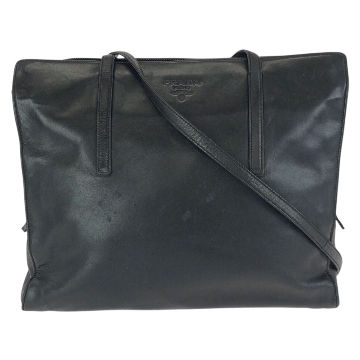 Prada Black Silver Leather Shoulder