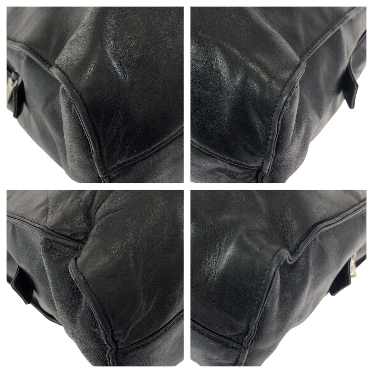 Prada Black Silver Leather Shoulder — view 3
