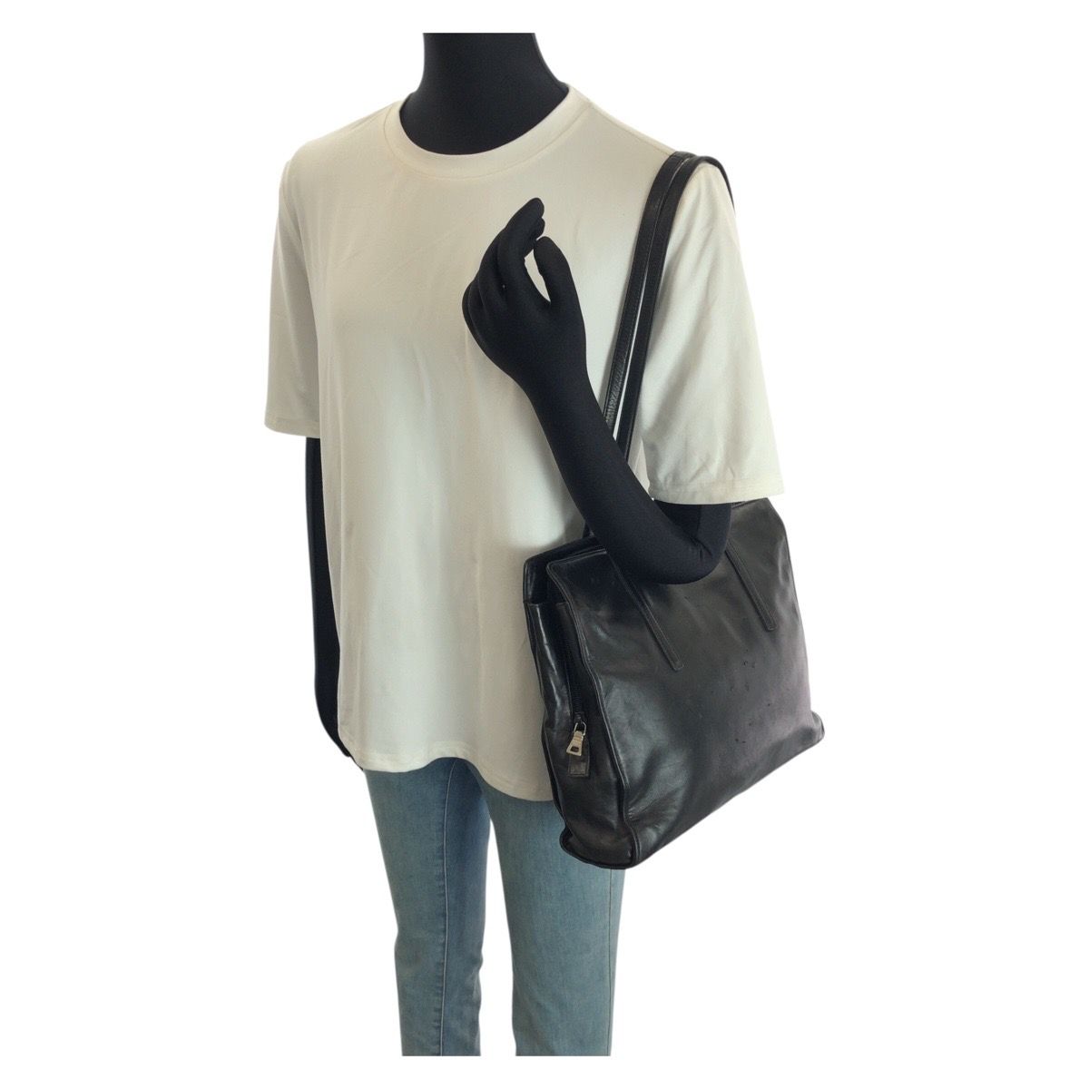 Prada Black Silver Leather Shoulder — view 7