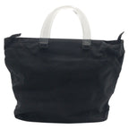 Prada Tessuto Triangle Logo Black Nylon Plastic Handle Tote