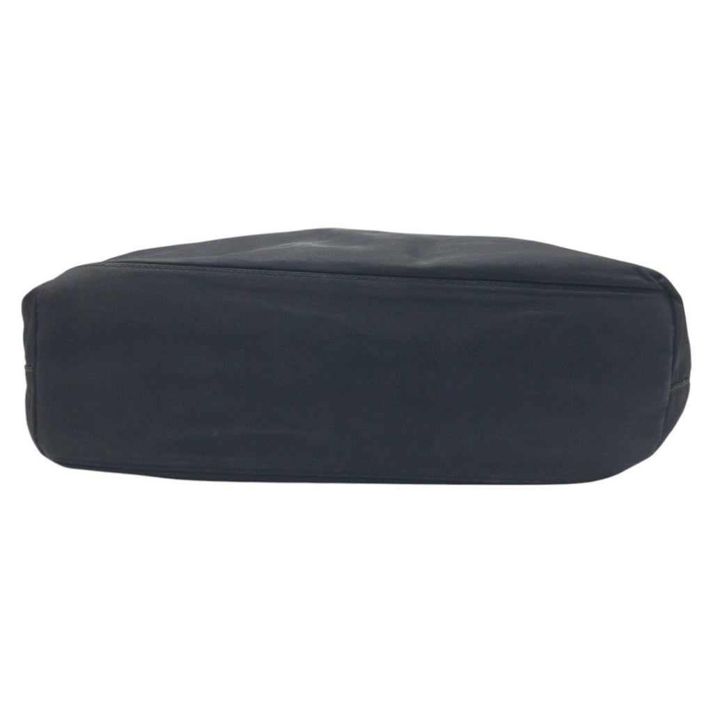 Prada Tessuto Triangle Logo Black Nylon Plastic Handle Tote — view 9