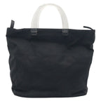 Prada Tessuto Triangle Logo Black Nylon Plastic Handle Tote — view 2