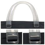 Prada Tessuto Triangle Logo Black Nylon Plastic Handle Tote — view 6