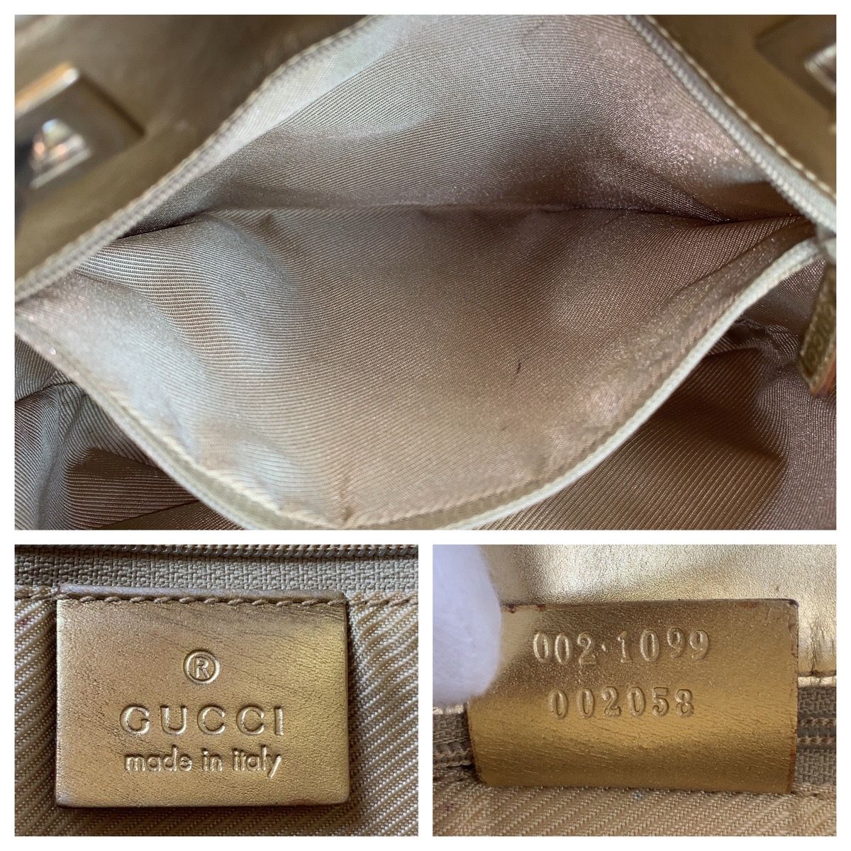 Gucci Gold GG Canvas Leather 002 Tote Shoulder — view 4