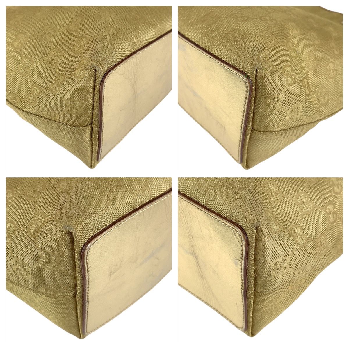 Gucci Gold GG Canvas Leather 002 Tote Shoulder — view 3
