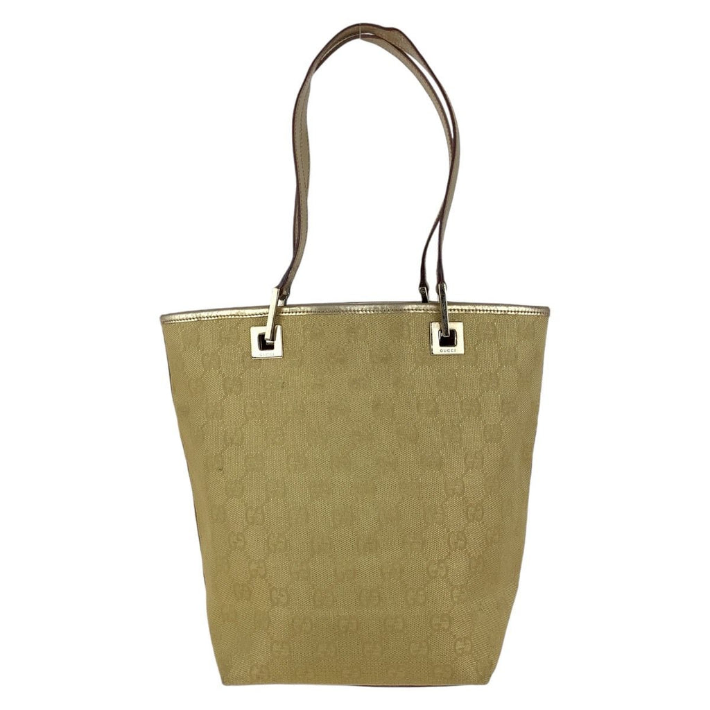 Gucci Gold GG Canvas Leather 002 Tote Shoulder — view 2