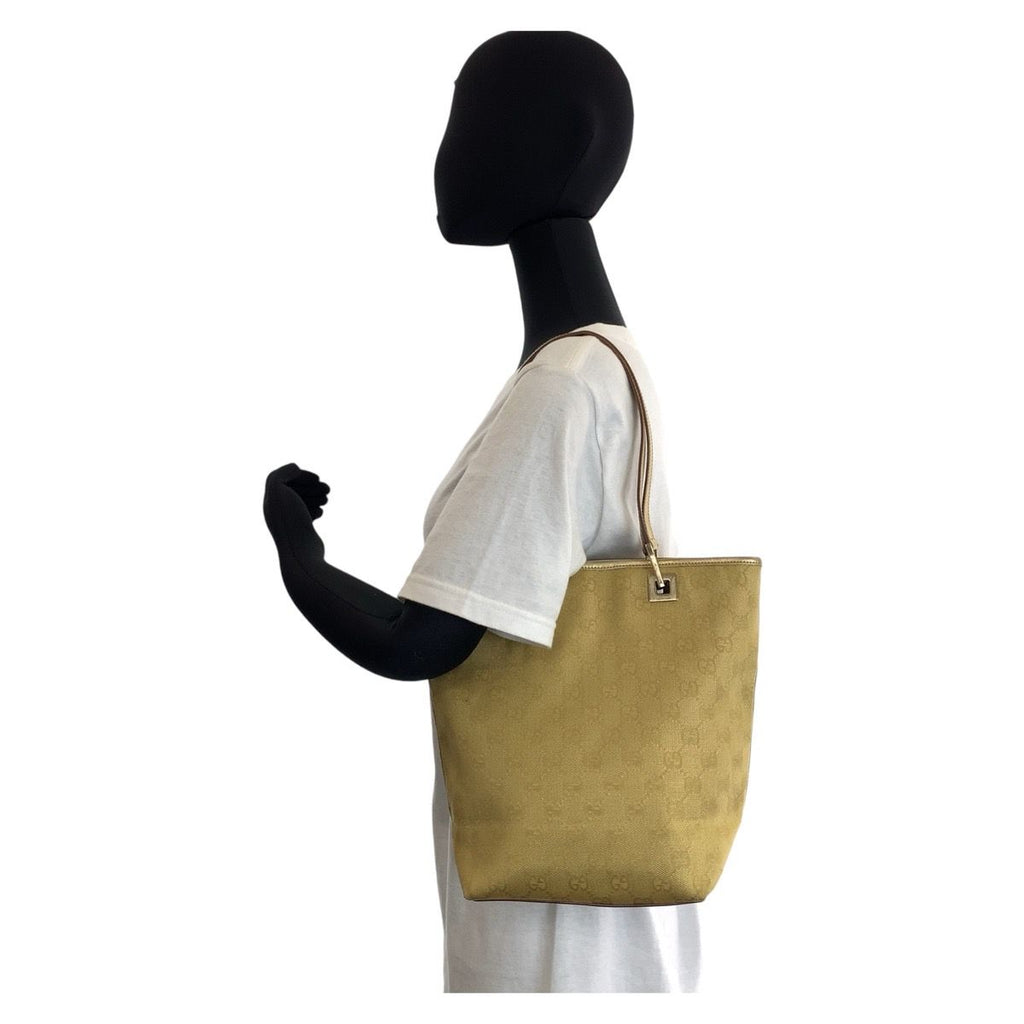 Gucci Gold GG Canvas Leather 002 Tote Shoulder — view 7