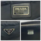 Prada Tessuto Black Silver Nylon Shoulder Bag Pochette — view 4