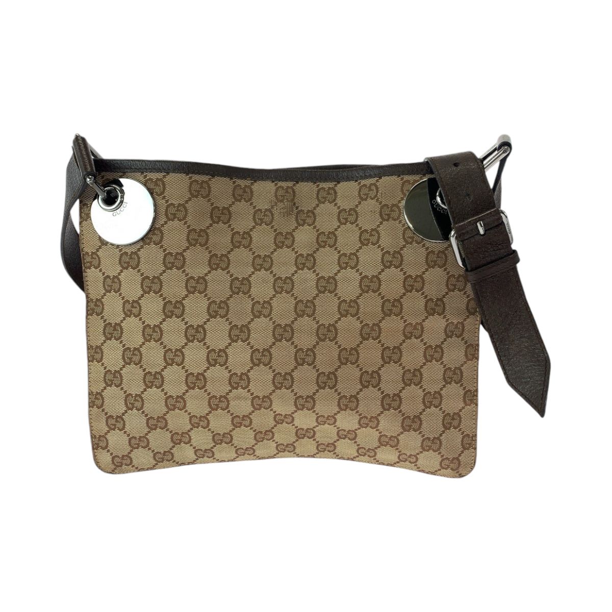 Gucci Brown Silver GG Canvas Shoulder