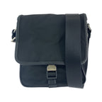 Prada Tessuto Black Silver Nylon Shoulder