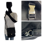 Prada Tessuto Black Silver Nylon Shoulder — view 6