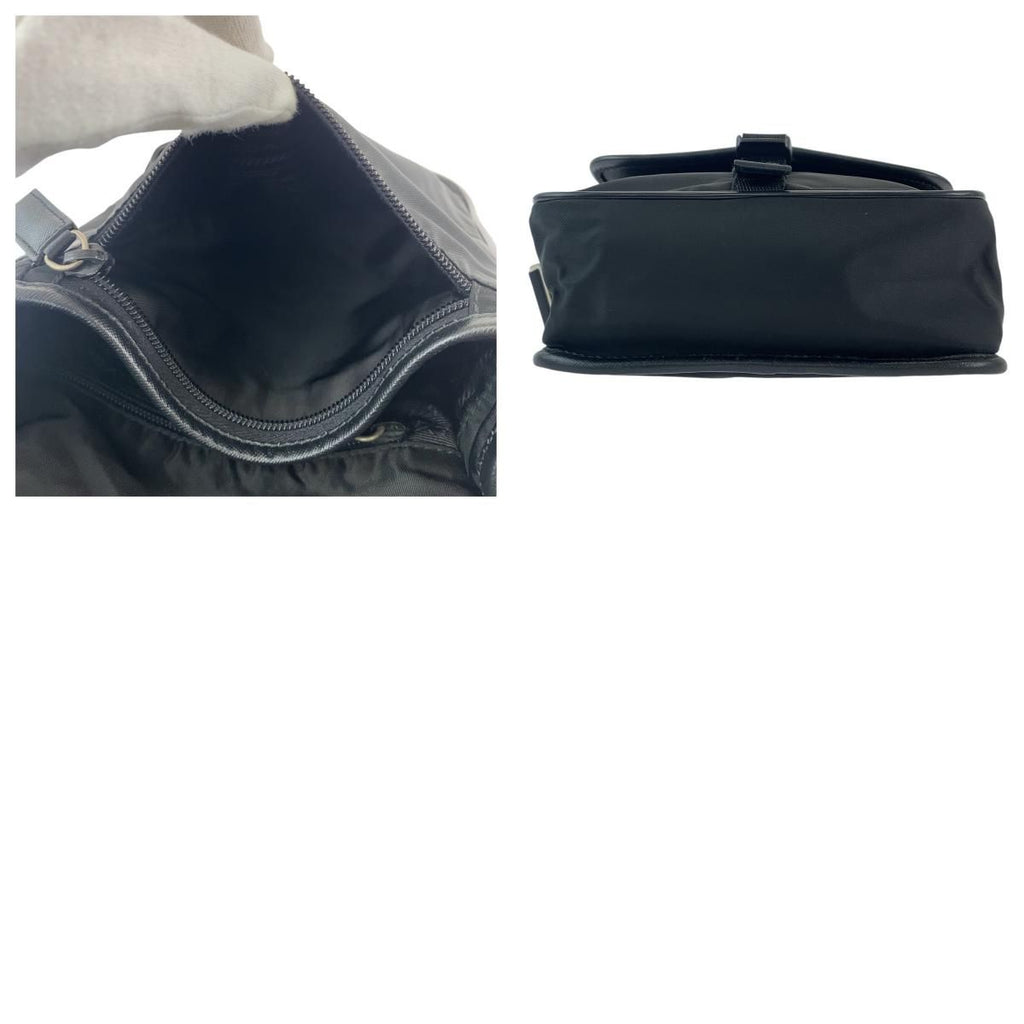 Prada Tessuto Black Silver Nylon Shoulder — view 9