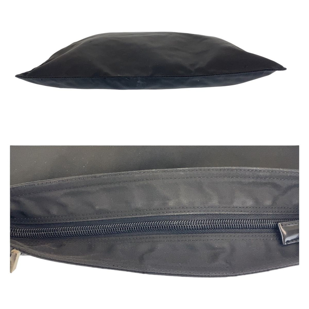 Prada Tessuto Black Silver Nylon Shoulder — view 6