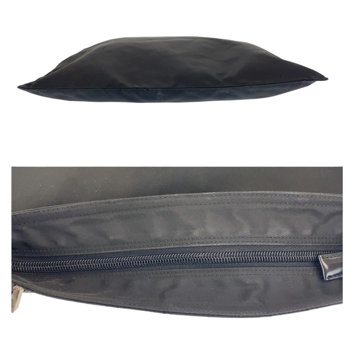 Prada Tessuto Black Silver Nylon Shoulder — view 6