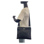 Prada Tessuto Black Silver Nylon Shoulder — view 8