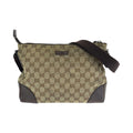Gucci Brown Beige Silver GG Canvas Shoulder