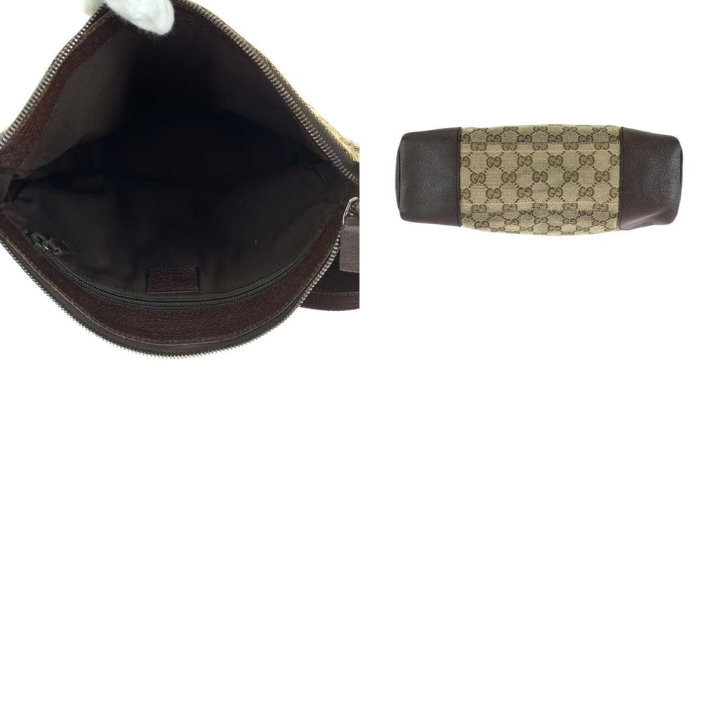 Gucci Brown Beige Silver GG Canvas Shoulder — view 9
