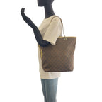 Gucci Brown Multicolor Silver GG Canvas Leather Tote Shoulder — view 7