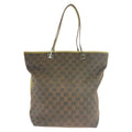 Gucci Brown Multicolor Silver GG Canvas Leather Tote Shoulder