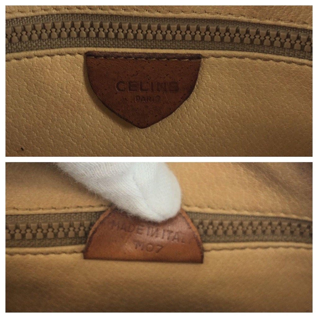 Celine Vintage Macadam Brown Gold Shoulder Bag Pochette — view 4