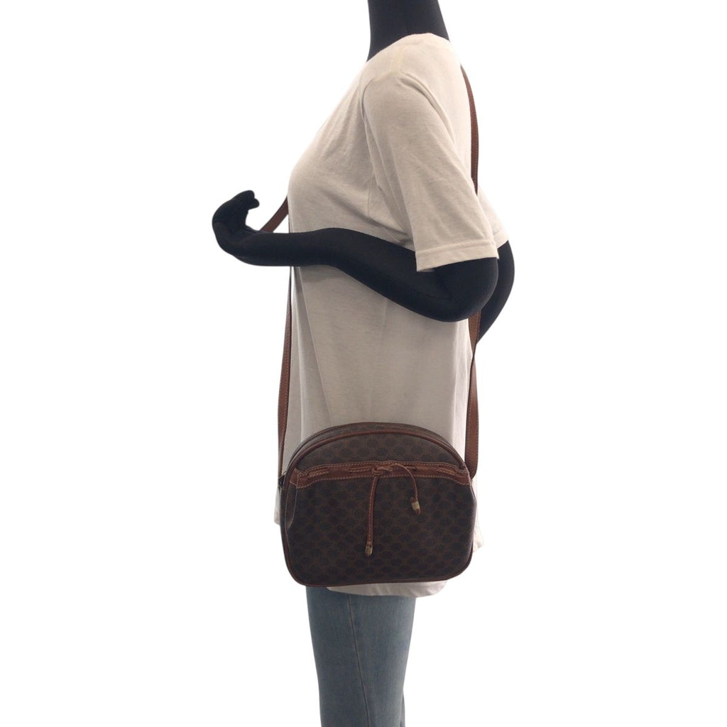 Celine Vintage Macadam Brown Gold Shoulder Bag Pochette — view 7