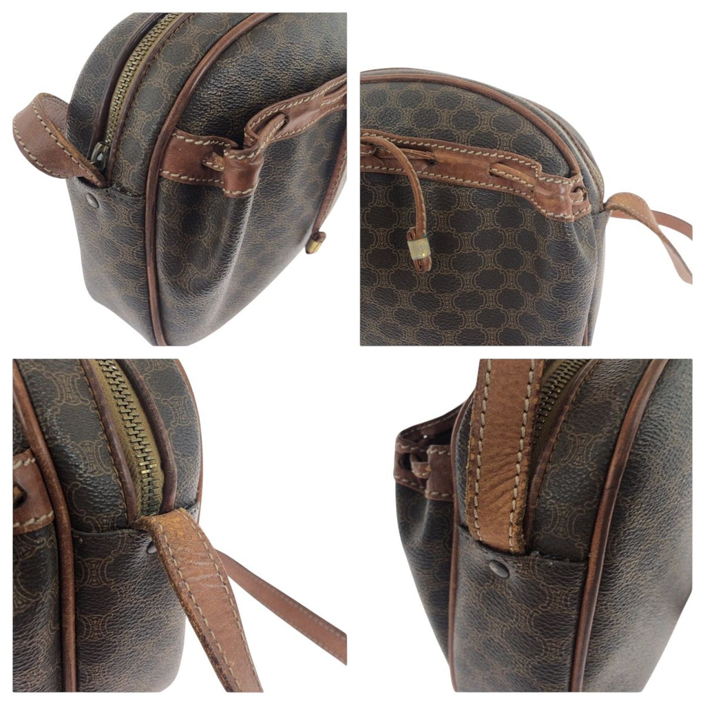 Celine Vintage Macadam Brown Gold Shoulder Bag Pochette — view 5