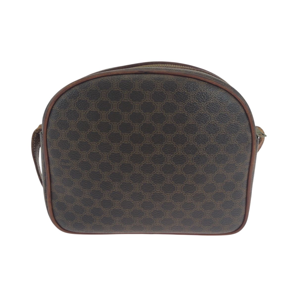 Celine Vintage Macadam Brown Gold Shoulder Bag Pochette — view 2