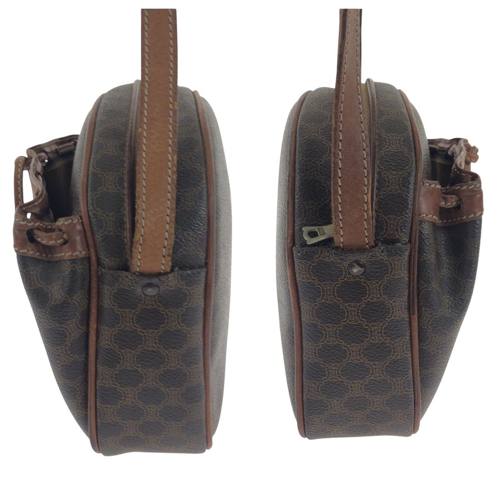 Celine Vintage Macadam Brown Gold Shoulder Bag Pochette — view 8
