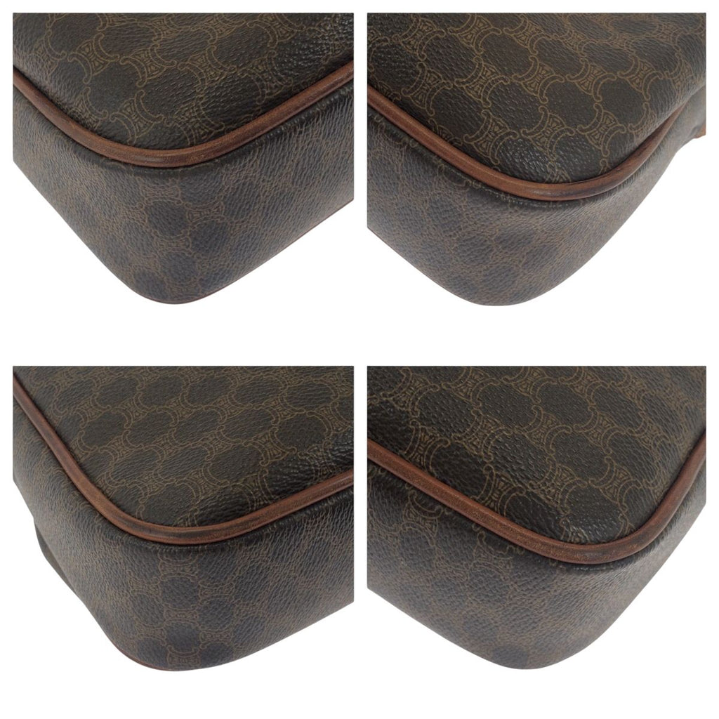 Celine Vintage Macadam Brown Gold Shoulder Bag Pochette — view 3