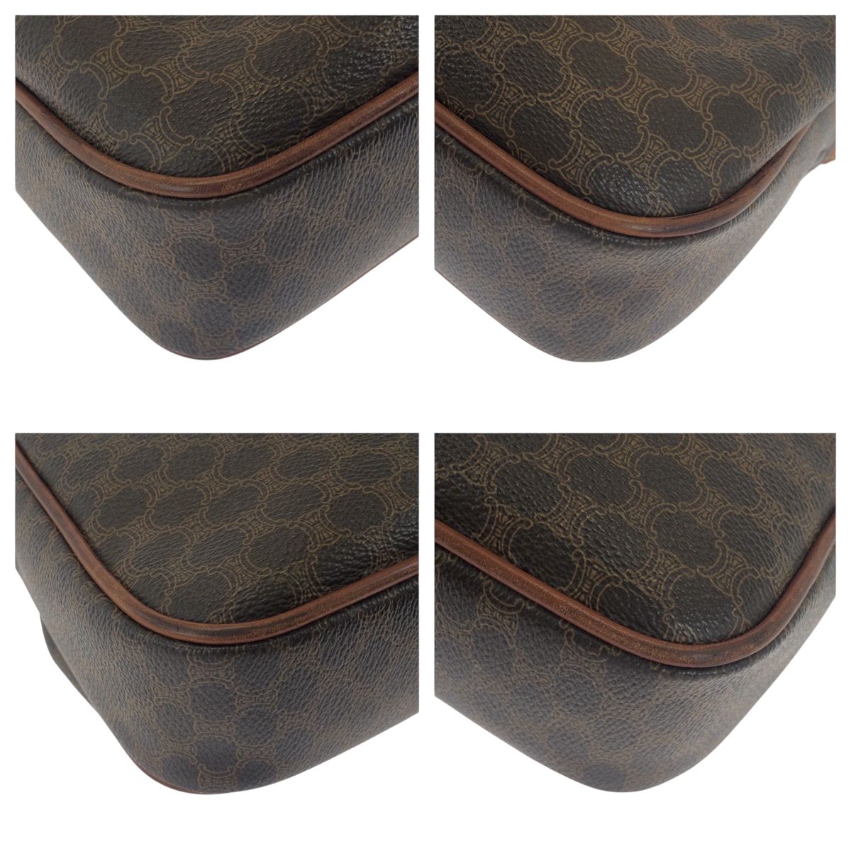 Celine Vintage Macadam Brown Gold Shoulder Bag Pochette — view 3