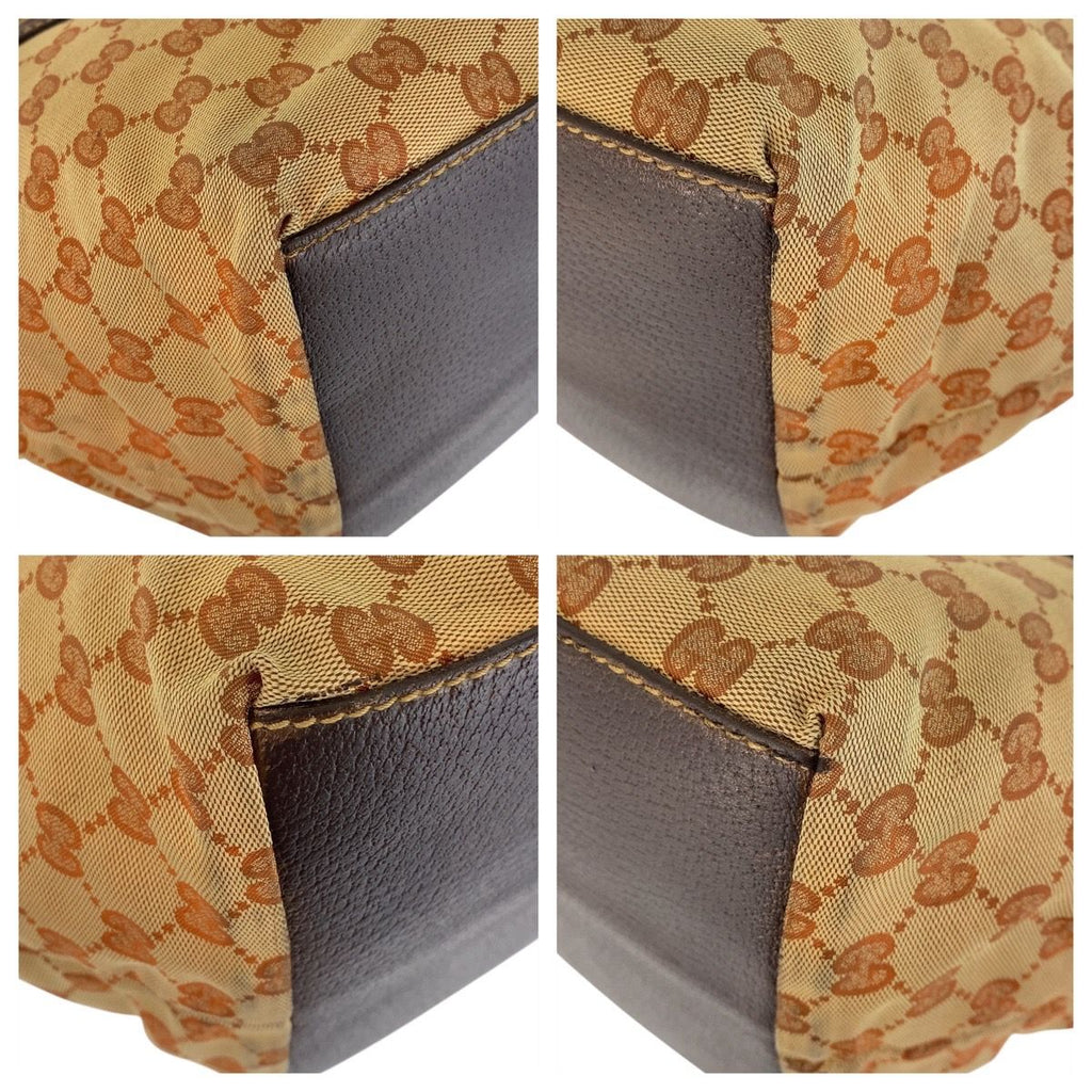 Gucci Sherry Line Beige Brown GG Canvas Leather Tote — view 3