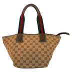 Gucci Sherry Line Beige Brown GG Canvas Leather Tote — view 2