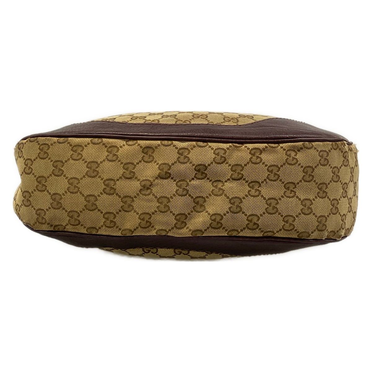 Gucci Shoulder Bag Charlotte GG Pattern Beige Dark Brown Leather — view 5