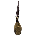 Gucci Shoulder Bag Charlotte GG Pattern Beige Dark Brown Leather — view 4