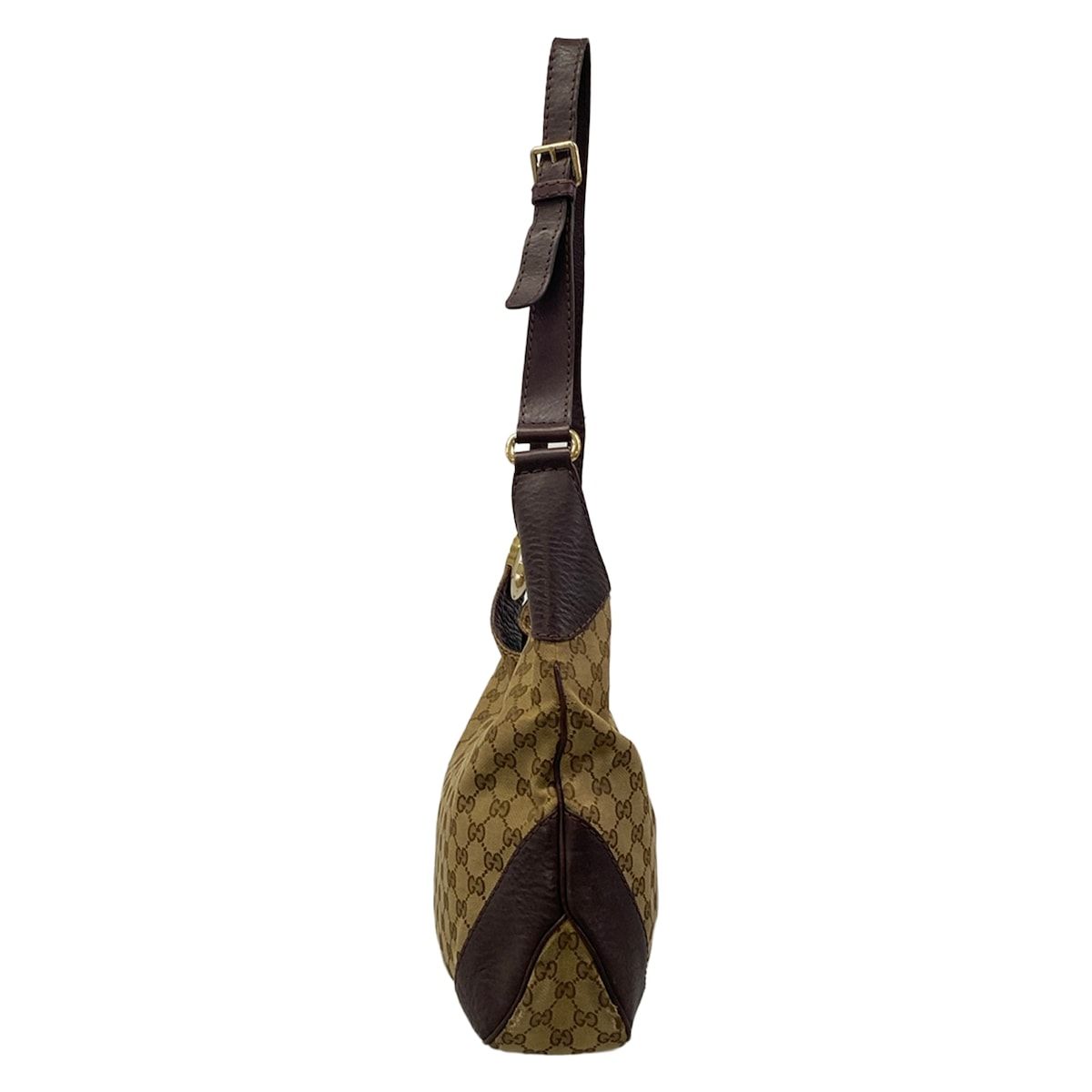 Gucci Shoulder Bag Charlotte GG Pattern Beige Dark Brown Leather — view 2