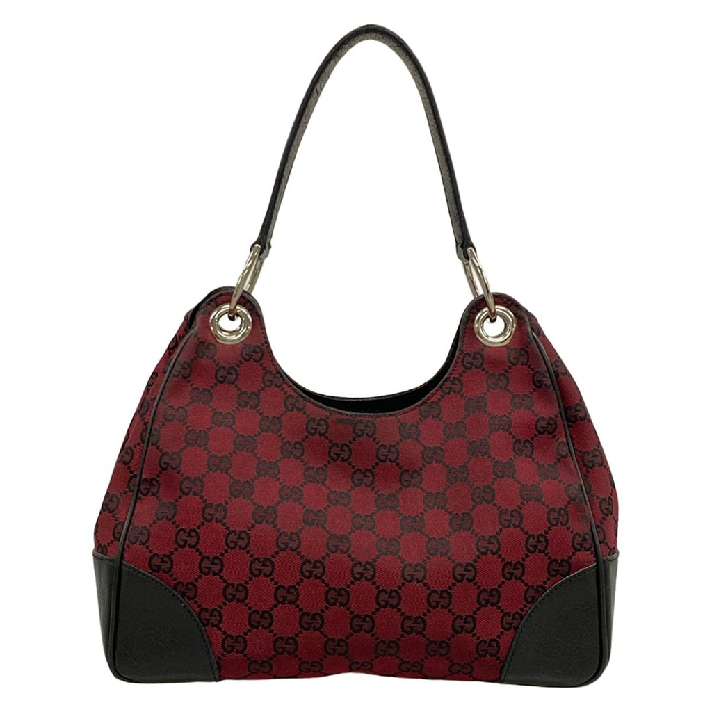 Gucci Shoulder Bag Bordeaux Black Leather