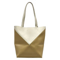 Loewe Tote Puzzle Fold Beige White Folding Bicolor