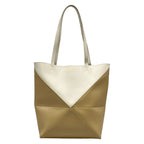 Loewe Tote Puzzle Fold Beige White Folding Bicolor