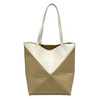 Loewe Tote Puzzle Fold Beige White Folding Bicolor — view 3