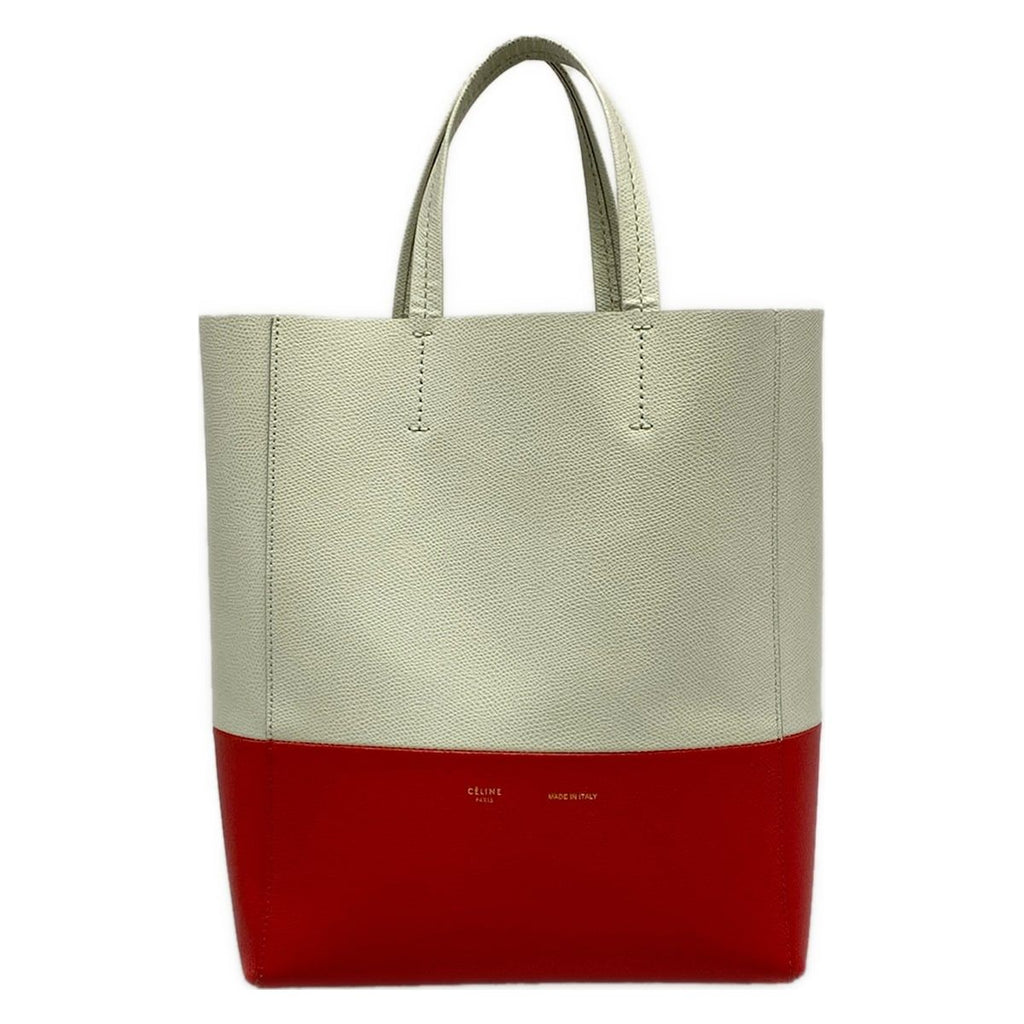 Celine Tote Small Vertical Cover Light Blue Red Leather