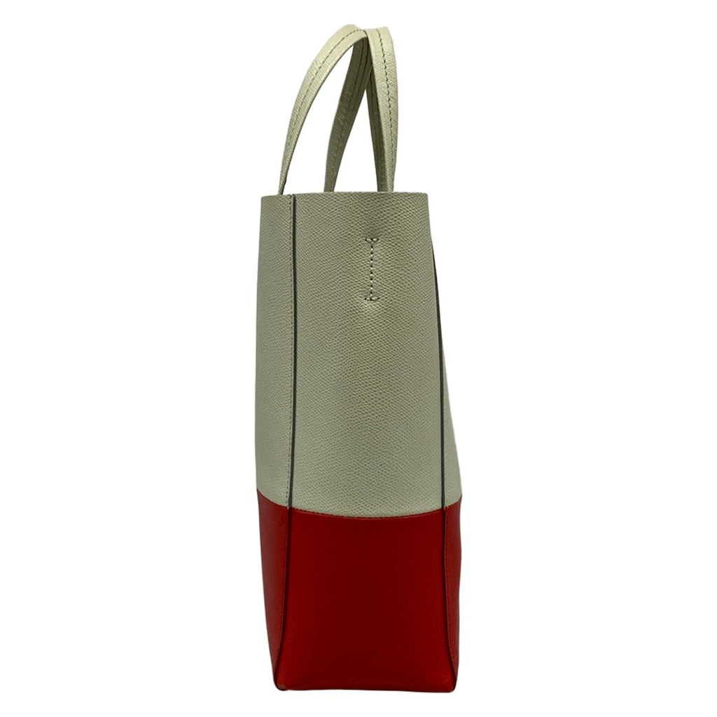 Celine Tote Small Vertical Cover Light Blue Red Leather — view 4