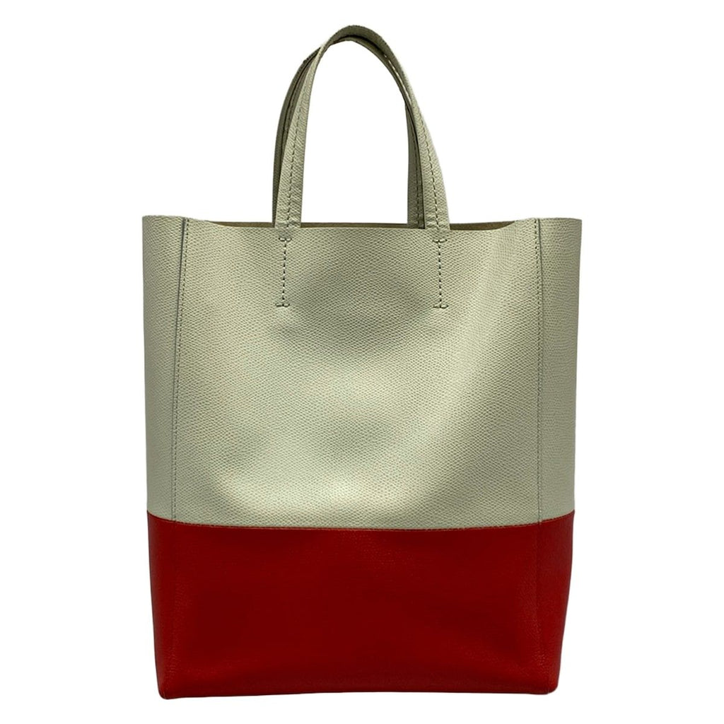 Celine Tote Small Vertical Cover Light Blue Red Leather — view 3