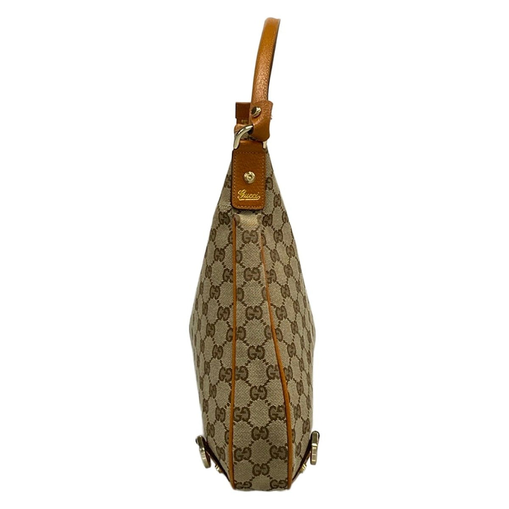 Gucci Shoulder Bag Abbey GG Pattern Dark Brown Beige Leather — view 2